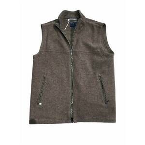 NEW FEDELI men's sleeveless full-zip cashmere gilet in bruno
